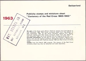 SWITZERLAND PHILATELIC SERVICE 1963 PUBLICITY STAMPS & MS BOOKLET ENGLISH TEXT - Picture 1 of 4