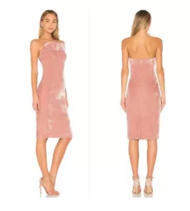 $680 5 à 7 cinq à sept velvet velour dusty rose bodycone dress size 4 - Picture 1 of 15