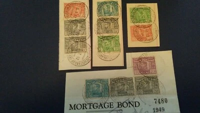 South African Used lot of 12 Revenue KG VI Stamps on paper--Dated 1949-1953 - Image 1 of 3