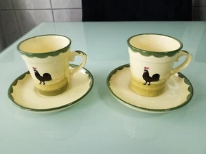 NEU Hahn und Henne - Set 2x Kaffeetasse mit Untertasse - Zeller Keramik, neu TOP - Bild 1 von 10