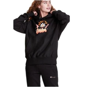Champion X Steffi Lynn Boyfriend Hoodie Reverse Weave Black XS Resolve To Evolve - Picture 1 of 18
