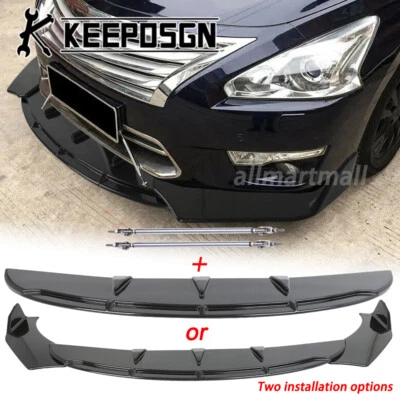For Nissan Altima S SR SV Front Bumper Lip Splitter Spoiler Body Kit Parts Gloss - Image 1 of 4