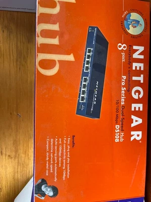 NETGEAR DS108 8 Port 10/100 MBPS Dual Speed Fast Ethernet Hub Without AC Adapter - Image 1 of 4