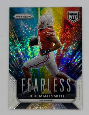 2025 Panini NIL Ohio State Jeremiah Smith Fearless White Sparkle Prizm SSP - Image 1 of 2