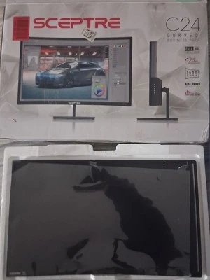 Sceptre C24  (24" Curved Gaming LED Monitor) *For Parts Only* screen has lines - Image 1 of 4