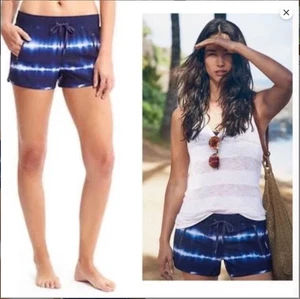 Pantalones Cortos Activos Athleta XS Azul Tie Dye para Mujer con Bolsillos con Cremallera Elastizados Usados en Excelente Condición - Imagen 1 de 5
