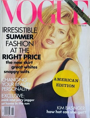 RARE VOGUE US EDITION May 1991 Kim BASINGER by HERB RITTS gift QUALITY condition Foto 1 de 4
