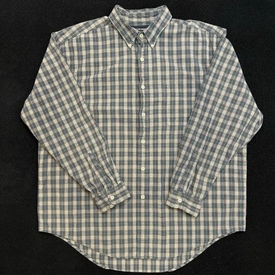Vtg Abercrombie & Fitch Neutral Plaid Long Sleeve Button Down Lightweight Mens L - Image 1 of 4