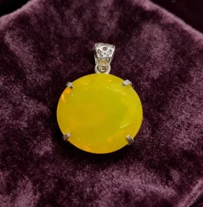 Gelber Anhänger 90,44 ct Welo Opal Rundschliff natürlich unbehandelt lose Edelstein - Bild 1 von 5
