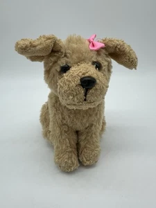 Our Generation Battat 6" Plush Puppy Dog Tan Stuffed Animal Toy with Pink Leash - Picture 1 of 9