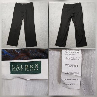 Pantalones de vestir para hombre Lauren Ralph Lauren talla 34x30 negros lavables Foto 1 de 4