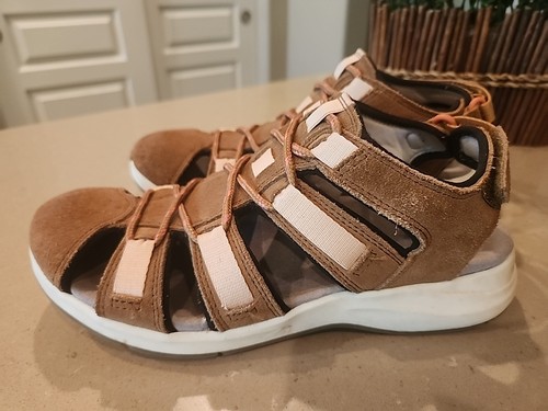 Sandali donna Clarks Solan Sail Fisherman marroni taglia 7 5 stile 13288 usati in ottime condizioni