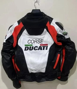 Ducati Racing Men's Motorbike Leather Jacket New Ducati Motorcycle Biker Jacket - Picture 1 of 3