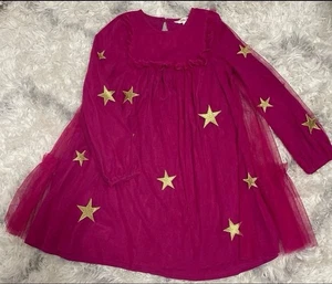 Matilda Jane TWINKLING STARS Dress Size 8 Pink Tulle Gold Holiday Girls - Picture 1 of 5