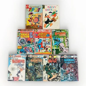 Lotto di 9 fumetti vintage anni 70 Avengers Marvel Batman Superman Blondie Key Korg - Foto 1 di 11