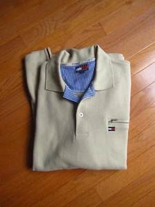 Tommy Hilfiger Men's Pullover Sweater Beige Tan Size XL Chest Pocket 100% Cotton - Picture 1 of 6