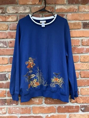 Alfred Dunner Plus 2X Sudadera Top Para Mujer Bordada Cosecha Otoño Calabaza Foto 1 de 4