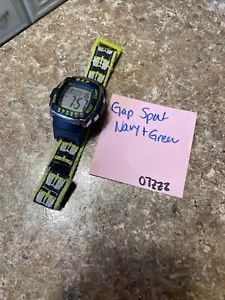 Gap Digital Watch Navy Blue And Green Silver Tone Details - Picture 1 of 5