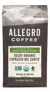 Allegro Decaf Organic Espresso Coffee Beans 12 oz - Whole Bean Coffee - Picture 1 of 9