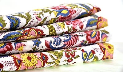 Cotton Voile Hand Block Print Sewing Indian Fabric Material Crafting By 2.5 Yard - Image 1 of 4