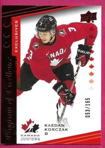 2021-22 UD Team Canada Juniors KAEDAN KORCZAK #121 Program Excellence 053/165