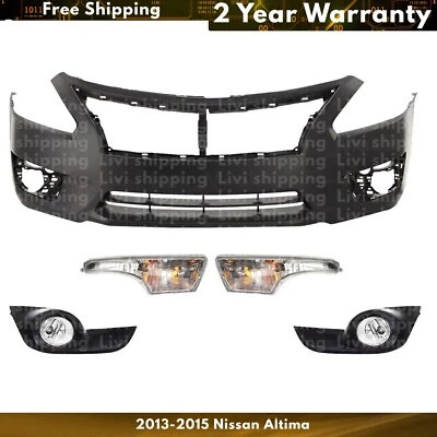 Front Bumper Cover & Fog Light Assembly Set Of 2 Kit For 2013-2015 Nissan Altima - Image 1 of 4