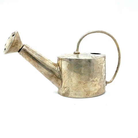 Vintage Sterling Signed Mexico Flower Watering Can Pot Figure Display Miniature Cover