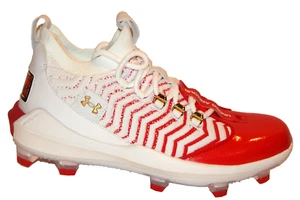 Scarpe da baseball Under Armour Bryce Harper Pro 9 taglia 10,5 3027444 bianco/rosso - Foto 1 di 8