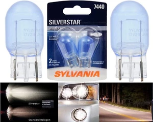 Sylvania Silverstar 7440 25W Two Bulbs Stop Brake Tail Light Upgrade Replacement - Picture 1 of 12