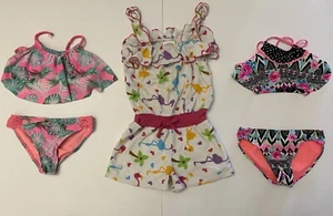 Girls swimsuits lot of 3 Top & Bottom one piece Cover size 6 Wonder Nation - Picture 1 of 10