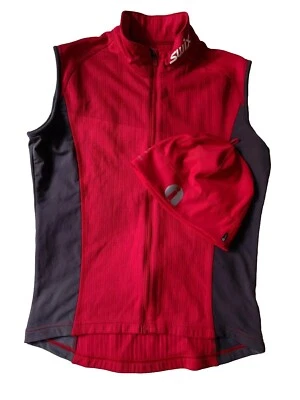 Conjunto de 2 piezas Chaleco Swix Rojo M + Gorro Sombrero de esquí Talla única Poliéster Prendas para la cabeza para mujer  Foto 1 de 4