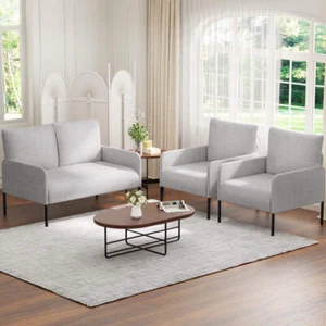 Artiss Armchair 4 Seater Sofa Set Pillow Gery Kane - Picture 1 of 7