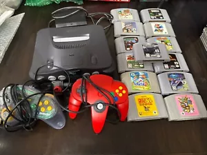 Nintendo 64 N64 System Game Console Bundle 13 Games Memory Card - Picture 1 of 5