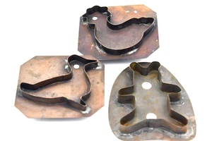 Vintage Copper Cookie Cutter Lot Duck Chicken Bear Holiday Baking Collect Decor - Picture 1 of 3
