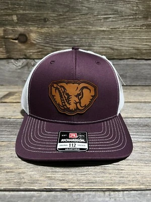 Sombrero de camionero Richardson parche de cuero marea carmesí Alabama Foto 1 de 2