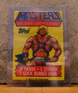1984 MASTERS OF THE UNIVERSE TRADING CARD WRAPPER ONLY 1 OF 4 HE-MAN - Picture 1 of 2