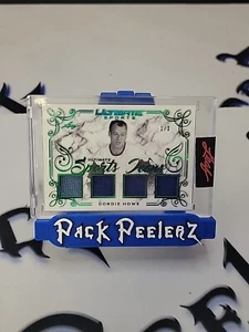 2021 LEAF ULTIMATE SPORTS ICONS EMERALD GORDIE HOWE QUAD RELIC CARD #1/3 - Picture 1 of 2