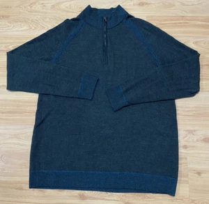 ROBERT GRAHAM MENS 100% WOOL 1/2 ZIP SWEATER PULLOVER SZ L EUC - Picture 1 of 7