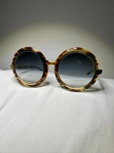 Vintage Sunglasses ~ ITALY ~ Oversized Round Tortoise Shell Gold Accents - Picture 1 of 11