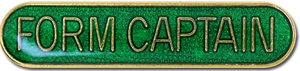 Form Captain Pin Badge in Green Enamel With Rounded Edge - Picture 1 of 2