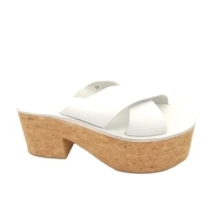 Sandalias de plataforma Jeffrey Campbell para mujer 9 blancas boho retro modernas elegantes nuevas - Imagen 1 de 12