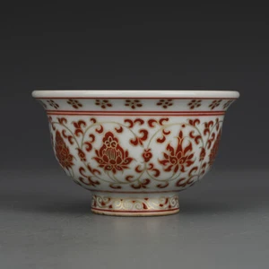 3.8 "China manual porcelain Ming Dynasty Yongle Floral pattern cup - Bild 1 von 5