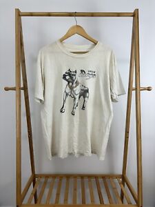 VTG Rude Dog Pit Bull Gold Chain Streetwear Paper Thin Double Sided T-Shirt XL