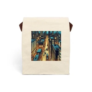 Comic Book City Canvas Lunch Bag With Strap - Bild 1 von 5