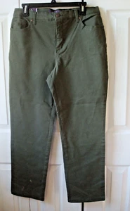 Pantalones de mezclilla adelgazantes para dama talla 12 cortos verdes G. Vanderbilt NUEVO - Imagen 1 de 2
