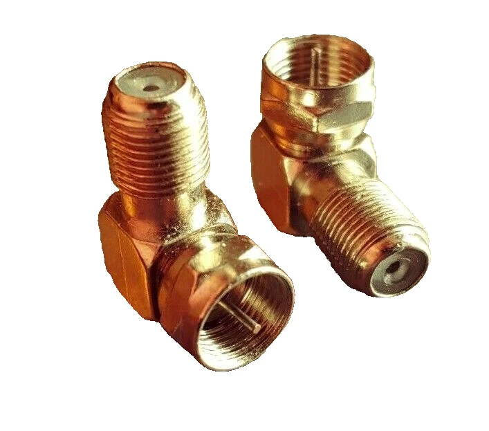 F style Female to F style Male - right angle RF Coaxial Adapter Converter  - Image 1 of 1