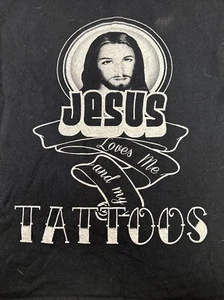 Jesus Loves Me and My Tattoos T-Shirt Size Youth M - Picture 1 of 9