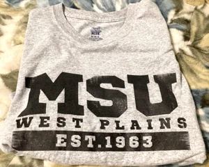 MSU University Varsity Teeshirt Mens Womens Heather Grey Gray Sz M - Imagen 1 de 3