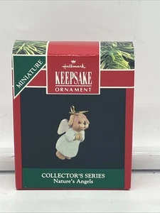 Vintage 1991 Hallmark (Nature's Angles)Miniature Keepsake Christmas Ornament Dog - Picture 1 of 4