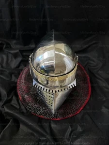 Medieval Klappvisor Helmet Medieval Hound skull Bascinet Helmet Medieval Face - Bild 1 von 6